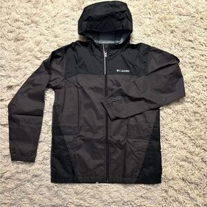 Columbia Youth Black Shop Rain Gear Windbreaker Jacket Size XL